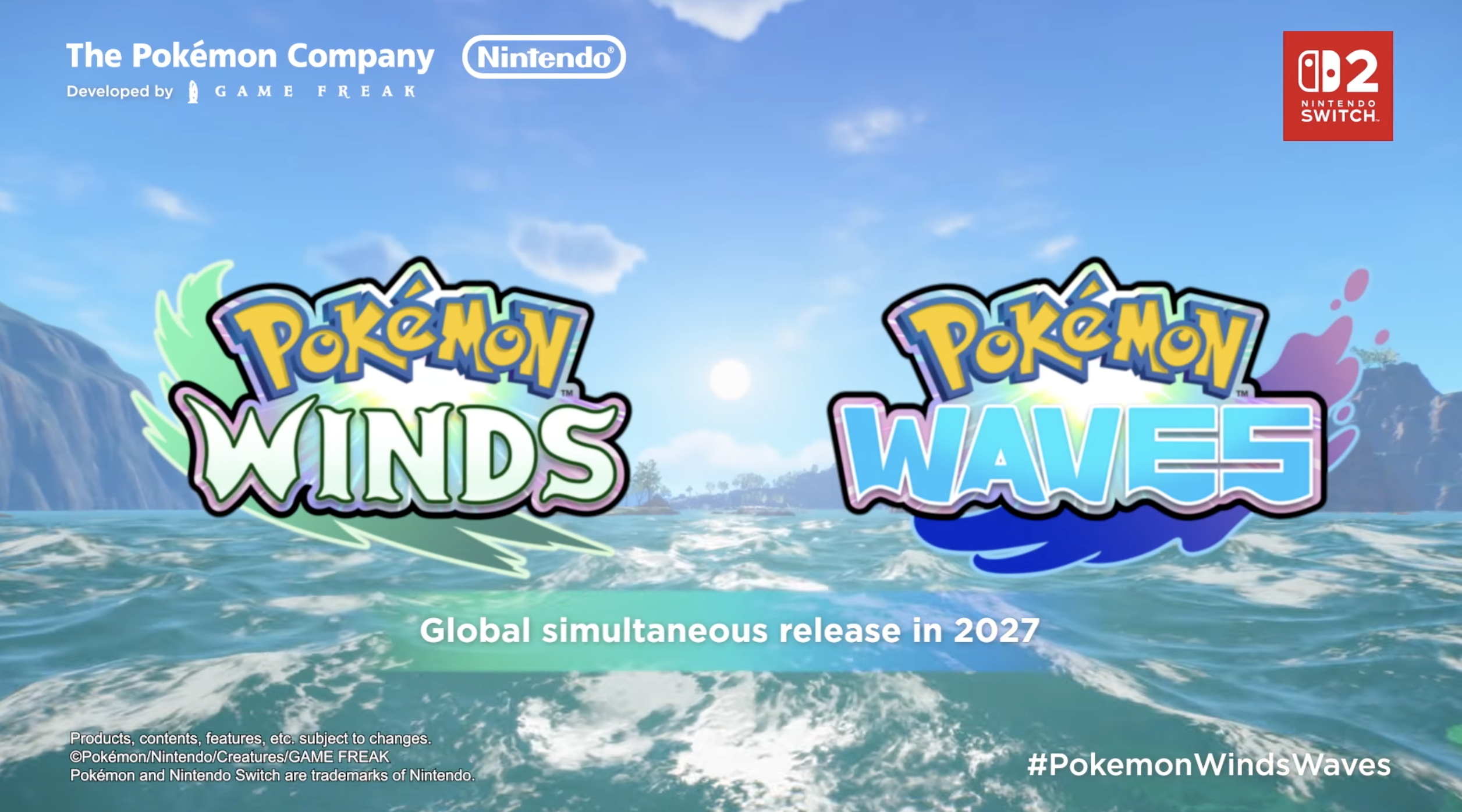 Pokémon Winds and Pokémon Waves Releases Announcement Trailer for 2027 Global Debut